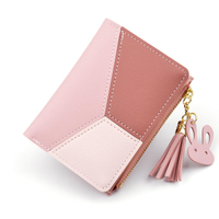 New Women Fashionable Short Zipper Coin Purses Ladies Lovely Clutch Wallet Female Credit Card Holder Girls Pu Leather Wallets