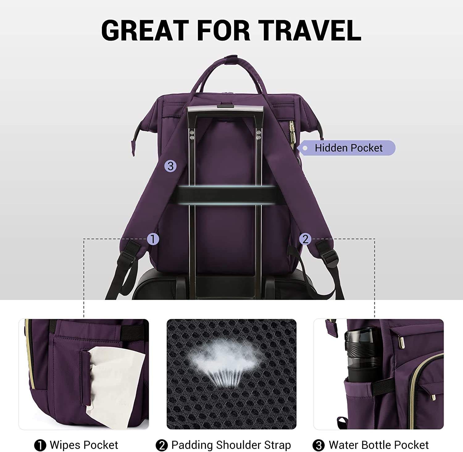 Laptop Backpack For Women Fashion Travel Bags Business Computer Purse Work Bag With Usb Port