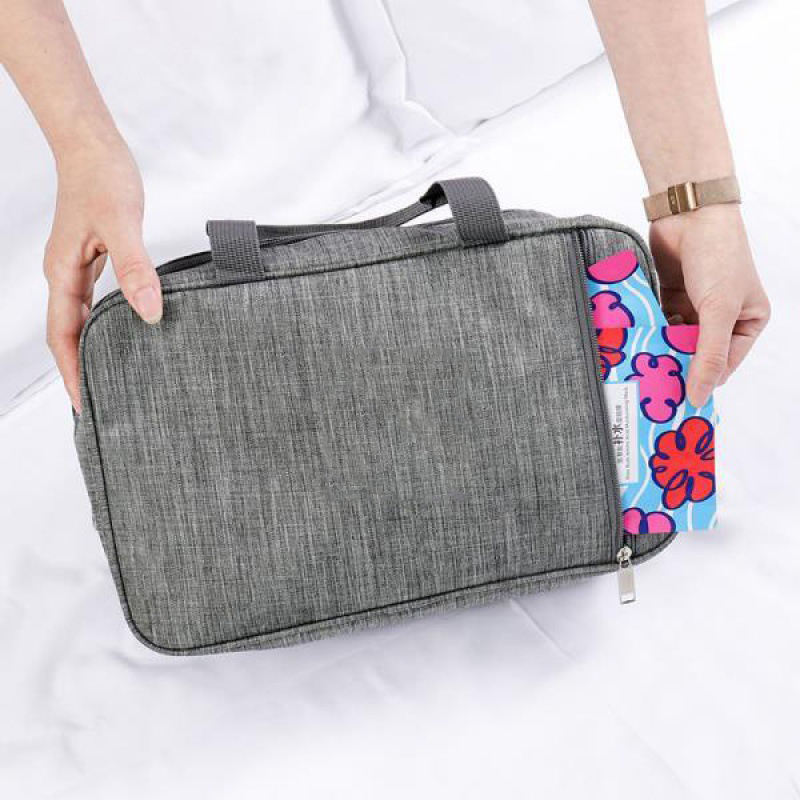 Custom logo waterproof high quality travel polyester toiletry bags makeup cosmetic make up tote bag for women men