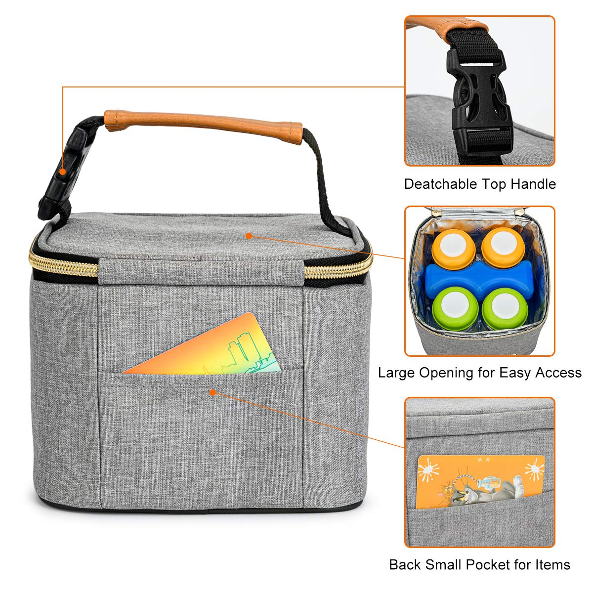 Factory Portable Breast Milk Cooler Bag 4 Baby Bottles breast pump bag thermal insulated Tote Bag for Nursing Mom Daycare
