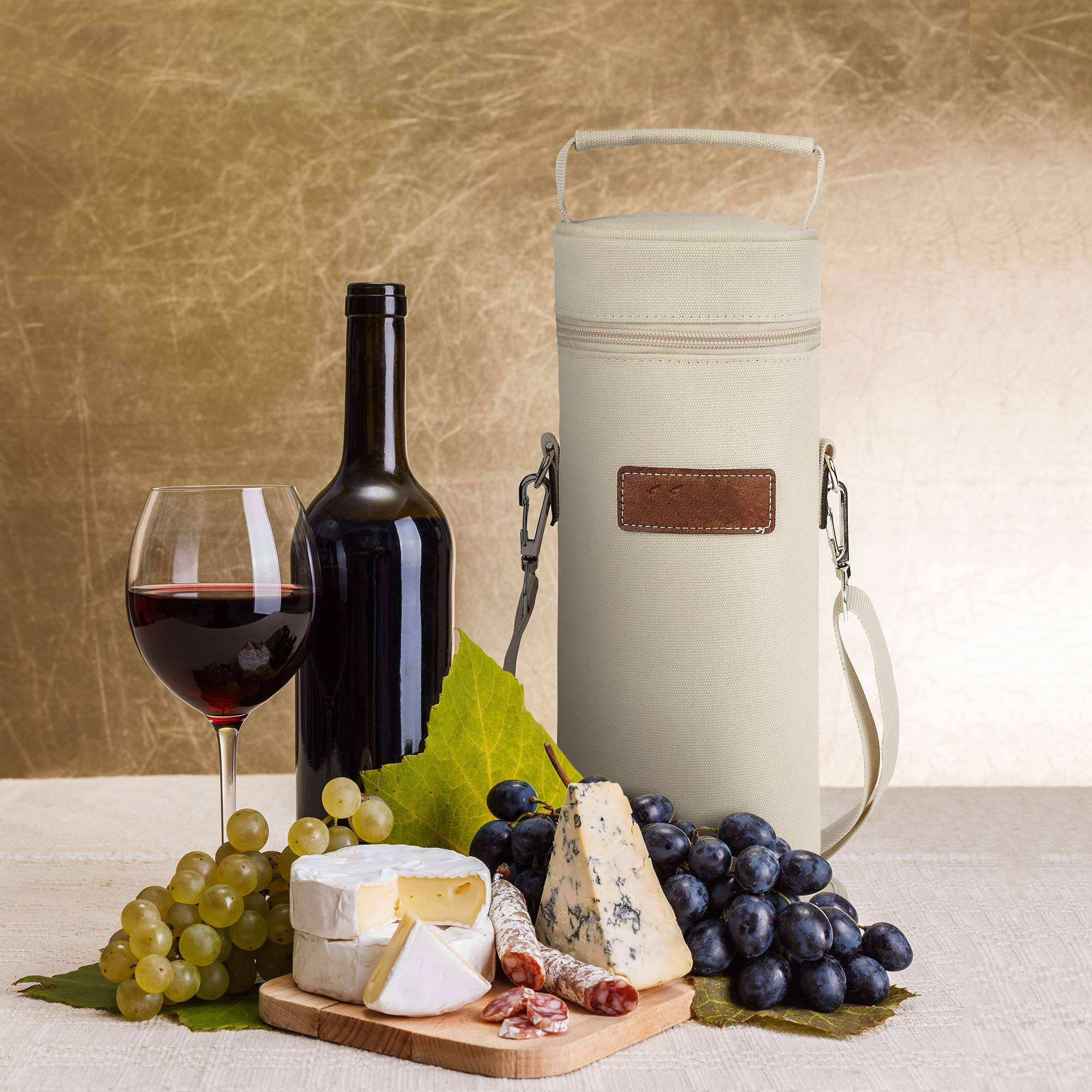 Custom logo Insulated Padded Single Wine Cooler Bags Portable Wine Tote Carrier for beach insulated cooler bag