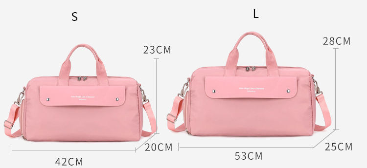 2022 designer logo small workout sports bags duffel waterproof pink logo duffle bags gym with shoes compartment