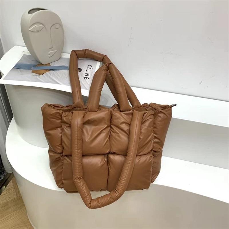 Custom Logo Nylon Metallic Puffer Tote Quilted Bag 2022 Small Puffer Chic Designer Bags Women Handbags