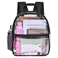 Clear Backpack Transparent PVC Clear Small Backpack Stadium Approved Water proof Transparent Backpack for Work & Sport