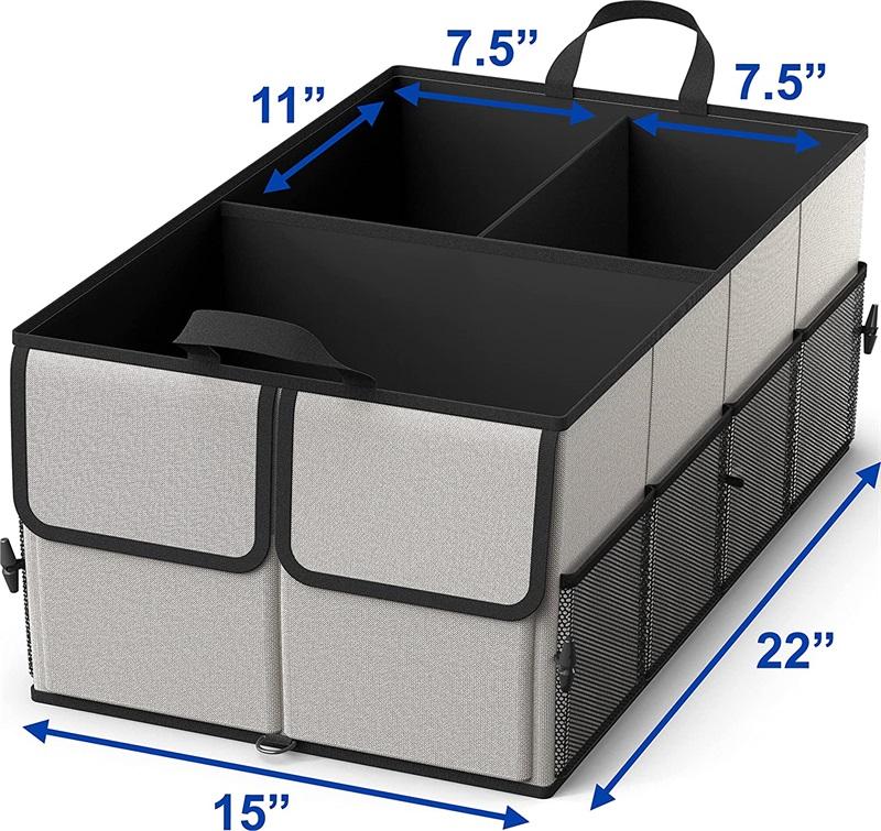 Hot Selling Car Organizer Box Trunk Organizer Storage Multi-Compartment Foldable Car Trunk Organizer with Adjustable Straps