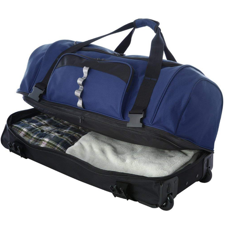 30'' 여행용 트롤리가 있는 대형 바퀴 달린 수하물 더플 백