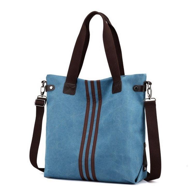 새로운 패션 16온스 캔버스 레이디 핸드백 버킷 토트 백 여성용 어깨 지갑 가방