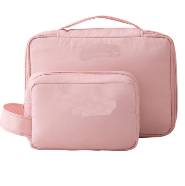 Borsa da toilette extra large da 2 pezzi borsa cosmetica portatile per pennelli oem da viaggio
