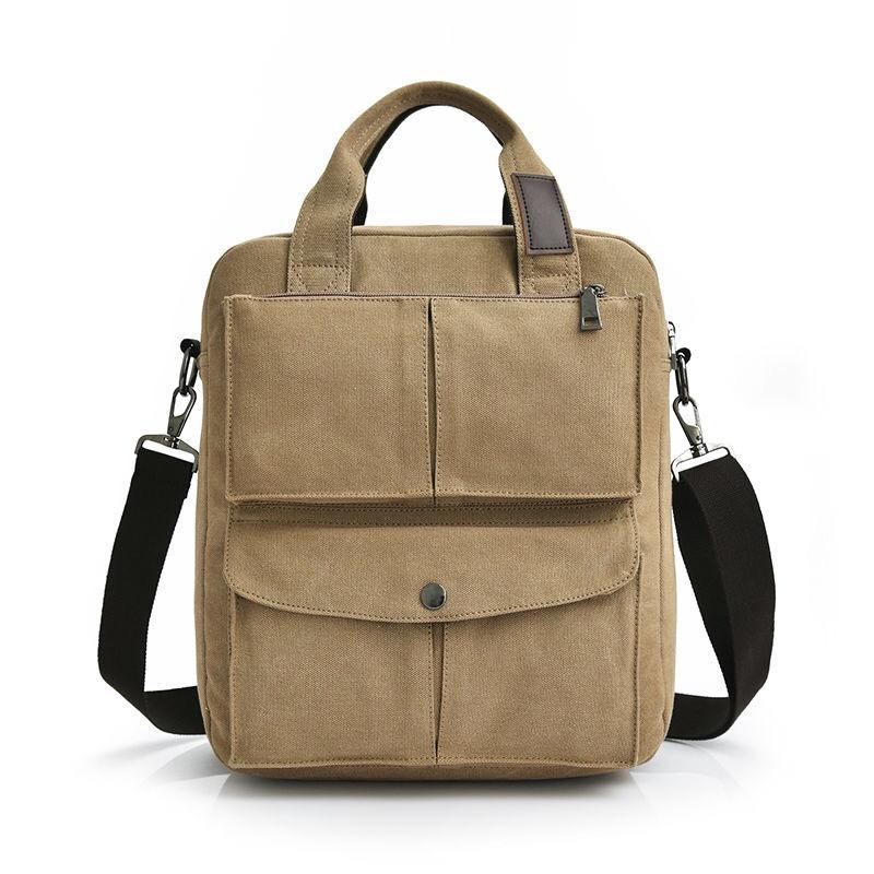 custom logo canvas messenger sling bag for men lightweight vintage crossbody shoulder bag man purse for travel casual business w