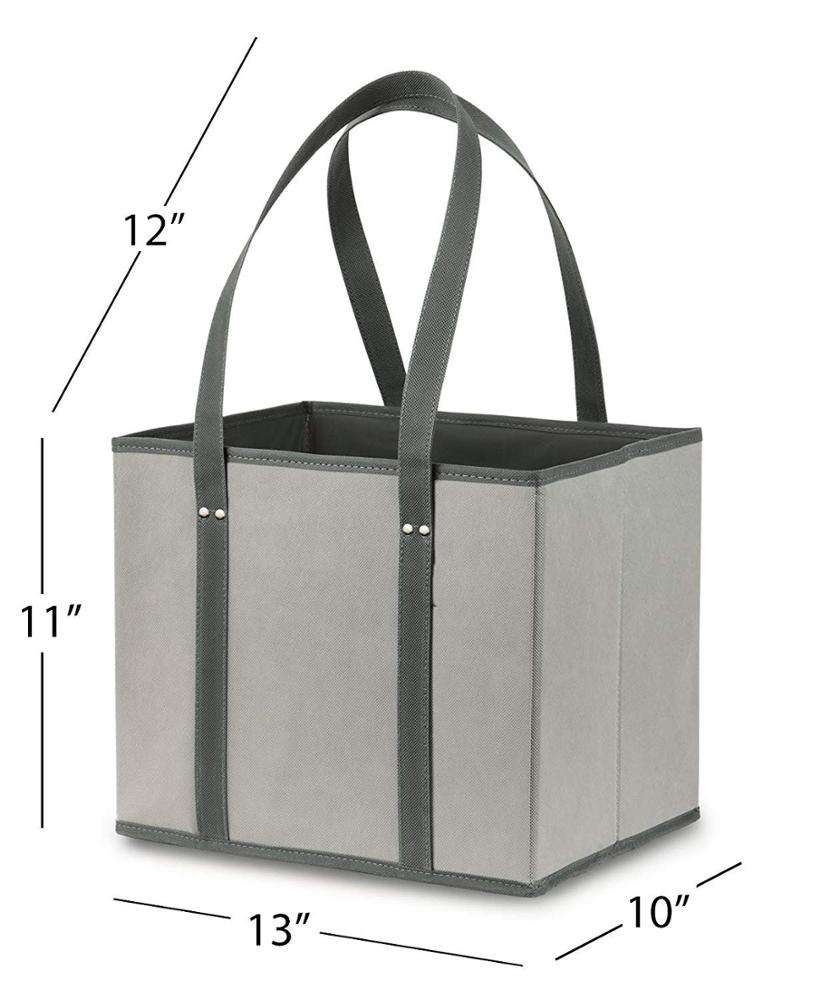 Heavy Duty Large Custom Logo Reusable Collapsible Grocery Shopping Box Cube Storage Bins Foldable Tote Shopping Bags Basket