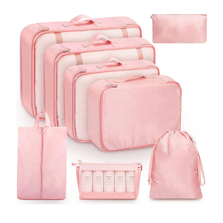Large compression 8 set shoe bag toiletry bags luggage storage organizer travel luggage packing cubes