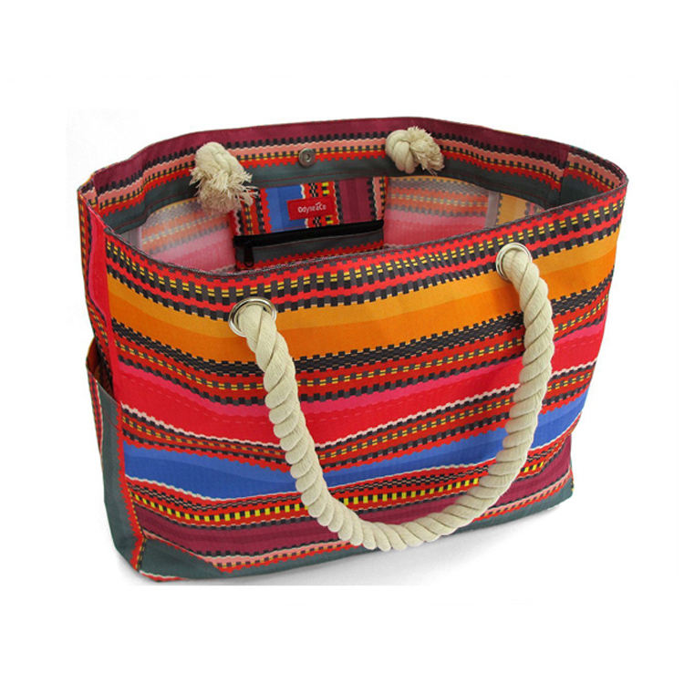 커스텀 10oz 코튼 캔버스 방황 토트 백 로프 핸들