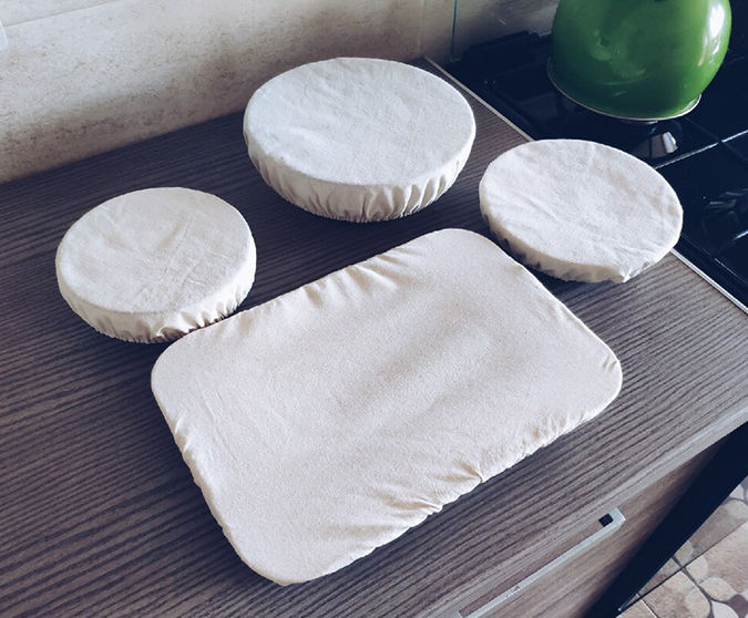 Reusable organic cotton plate serving dish cover fresh-keeping cloth cotton fabric food bowl covers