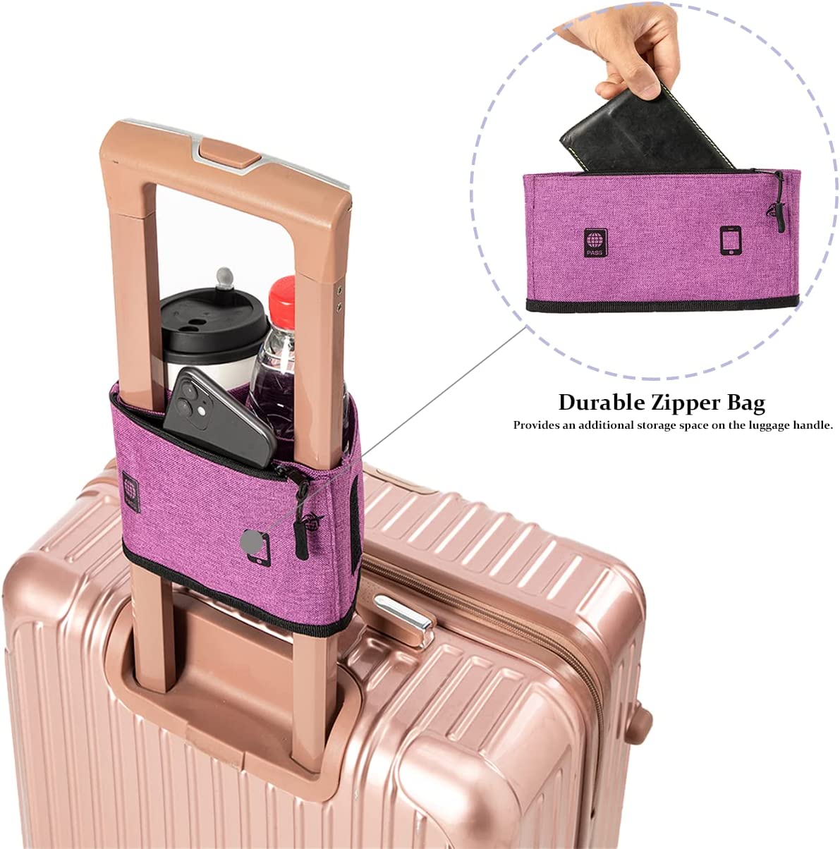 Luggage Travel Cup Holder Drink Caddy Bag Hold Two Coffee Mugs Fits