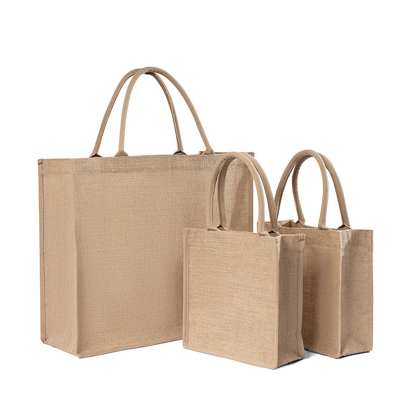 Customized Eco-Friendly Colth Carrying Bag Women Hand Tote Grocery Shopping Handbags Jute Bag