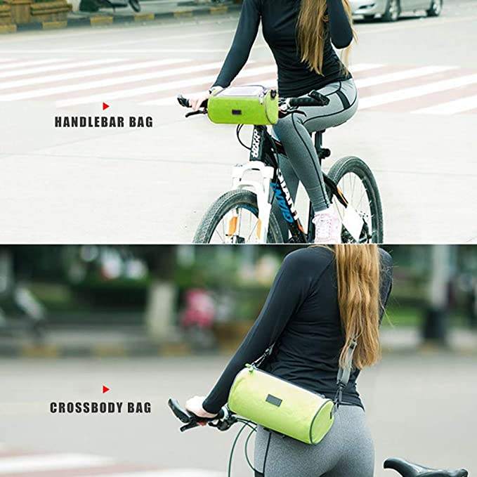 Detachable Bike Handlebar Bag Waterproof Bike Basket Bicycle Front Storage Bag with Transparent Pouch Touch Screen