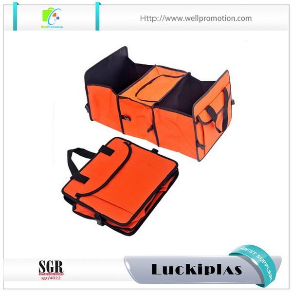 쿨러 컴파트먼트가 있는 접을 수 있는 여행용 토트 자동차 트렁크 오거나이저