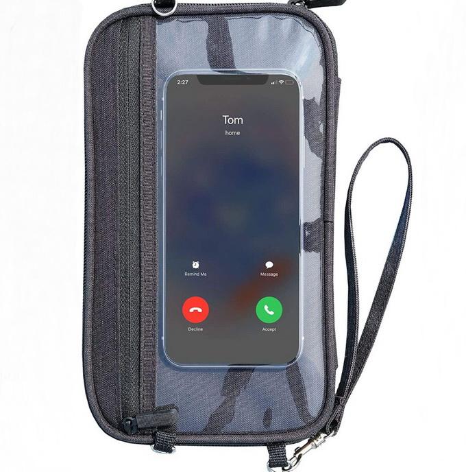 Passport Holder Purse Organizer Family Travel Wallet RFID Blocking Card Holder with Phone Touchscreen Pocket