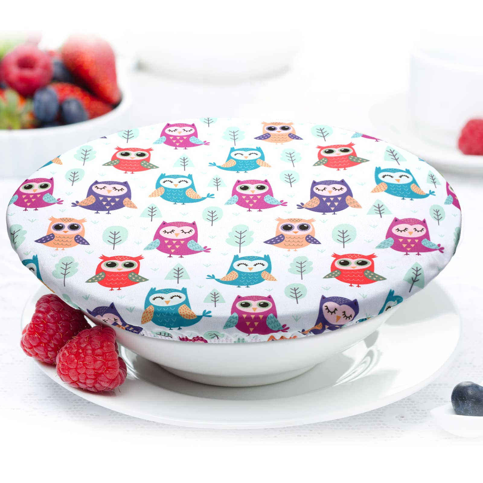 Wholesale Cute Style Reusable Bowl Covers Elastic Food Storage Covers Cotton Bread Covers Lids for Food, Fruits, Leftover