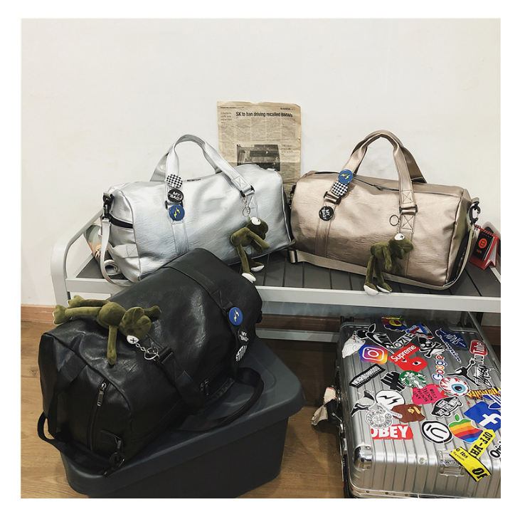Dry And Wet Separated Women's Yoga Fitness Pu Leather Men's Mens Sport Duffle Traveling Bag