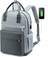 Multi compartments high quality nylon USB charging men custom logo laptop backpack bag work school travel backpack bags