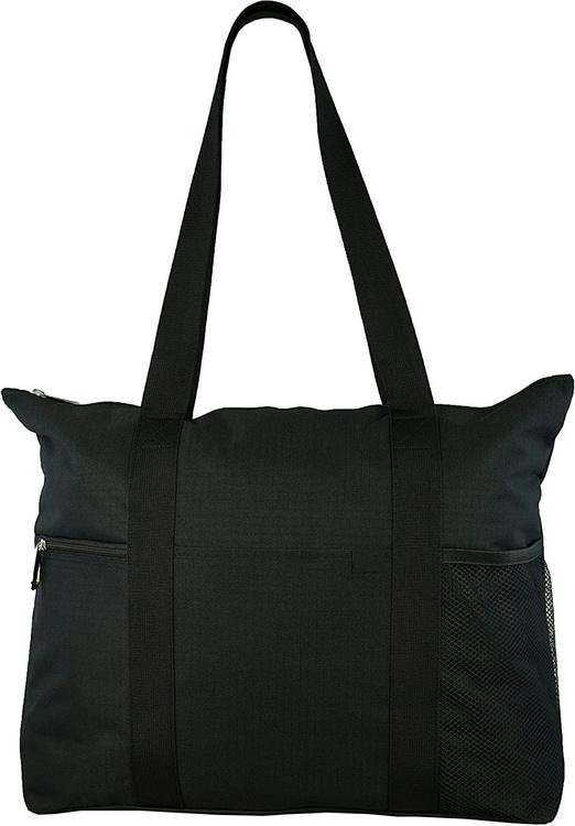 Large capacity wholesale promotion outdoor reusable polyester customized tote shopping bags with multi pockets