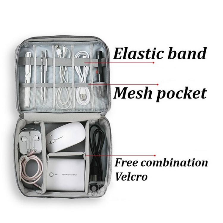 전원 은행을 위한 방수 여행 케이블 저장 부대 전자 부속품 케이블 조직자 부대