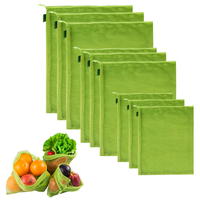 Eco friendly RPET mesh drawstring bag light weight washable mesh bag for food and fruit