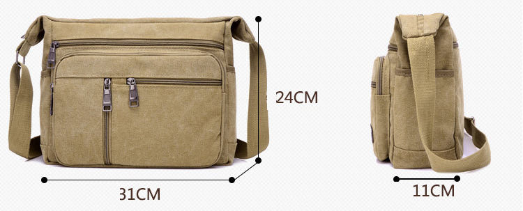 Wholesale Custom Canvas Men Messenger Bags Crossbody Sling Handbags Shoulder Messenger Bag