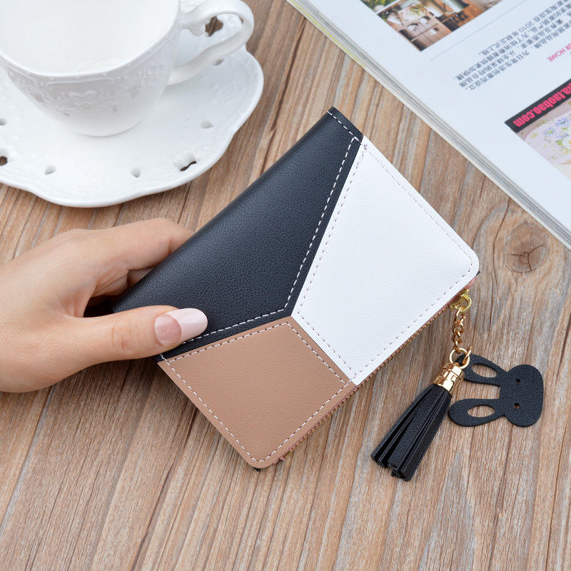 New Women Fashionable Short Zipper Coin Purses Ladies Lovely Clutch Wallet Female Credit Card Holder Girls Pu Leather Wallets