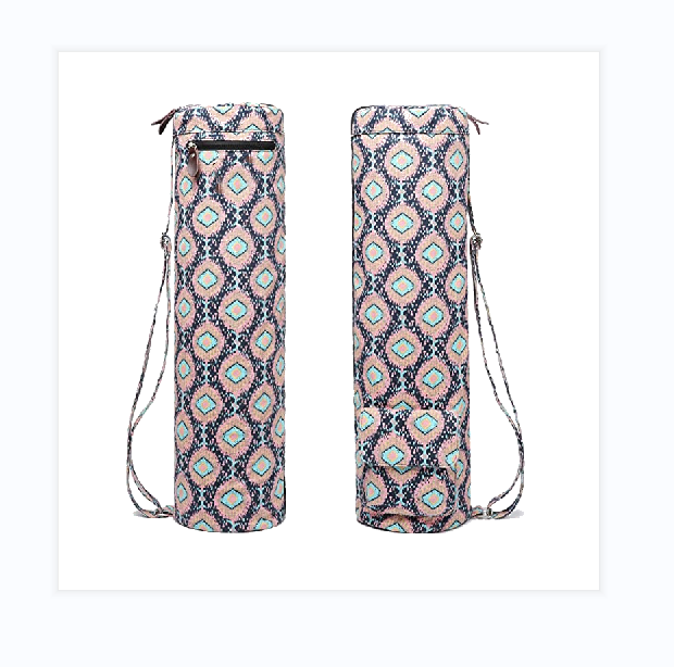 Large Functional Canvas Yoga Mat Bag Full Zip Exercise Yoga Mat Sling Bag Adjustable Strap