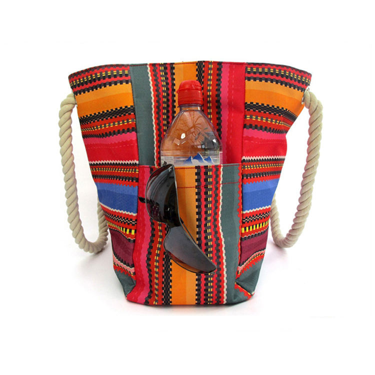 커스텀 10oz 코튼 캔버스 방황 토트 백 로프 핸들