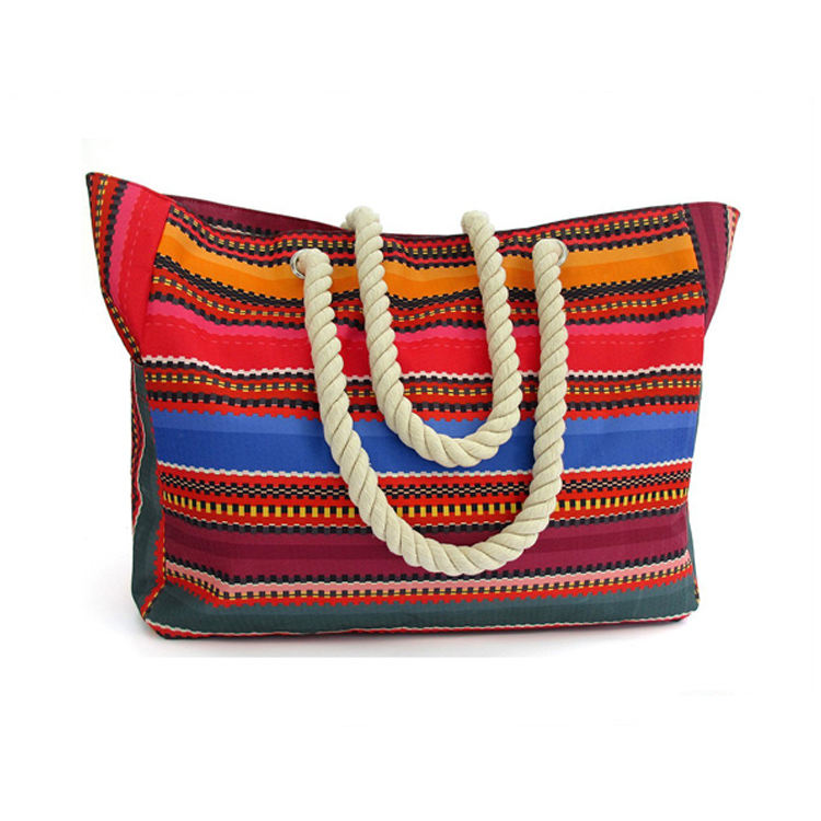 커스텀 10oz 코튼 캔버스 방황 토트 백 로프 핸들