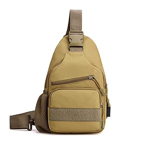 Crossbody Shoulder Bags Sling Bag for Men Outdoor Travel Hiking Daypack Casual Chest Backpack with USB Cable Yellow Cheap Wholesale