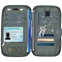 Family Passport Holder & Travel Wallet, RFID Blocking Family Passport Wallet Travel Document Organize Zipper Case with Wristlet And Crossbody Strap for Women Men