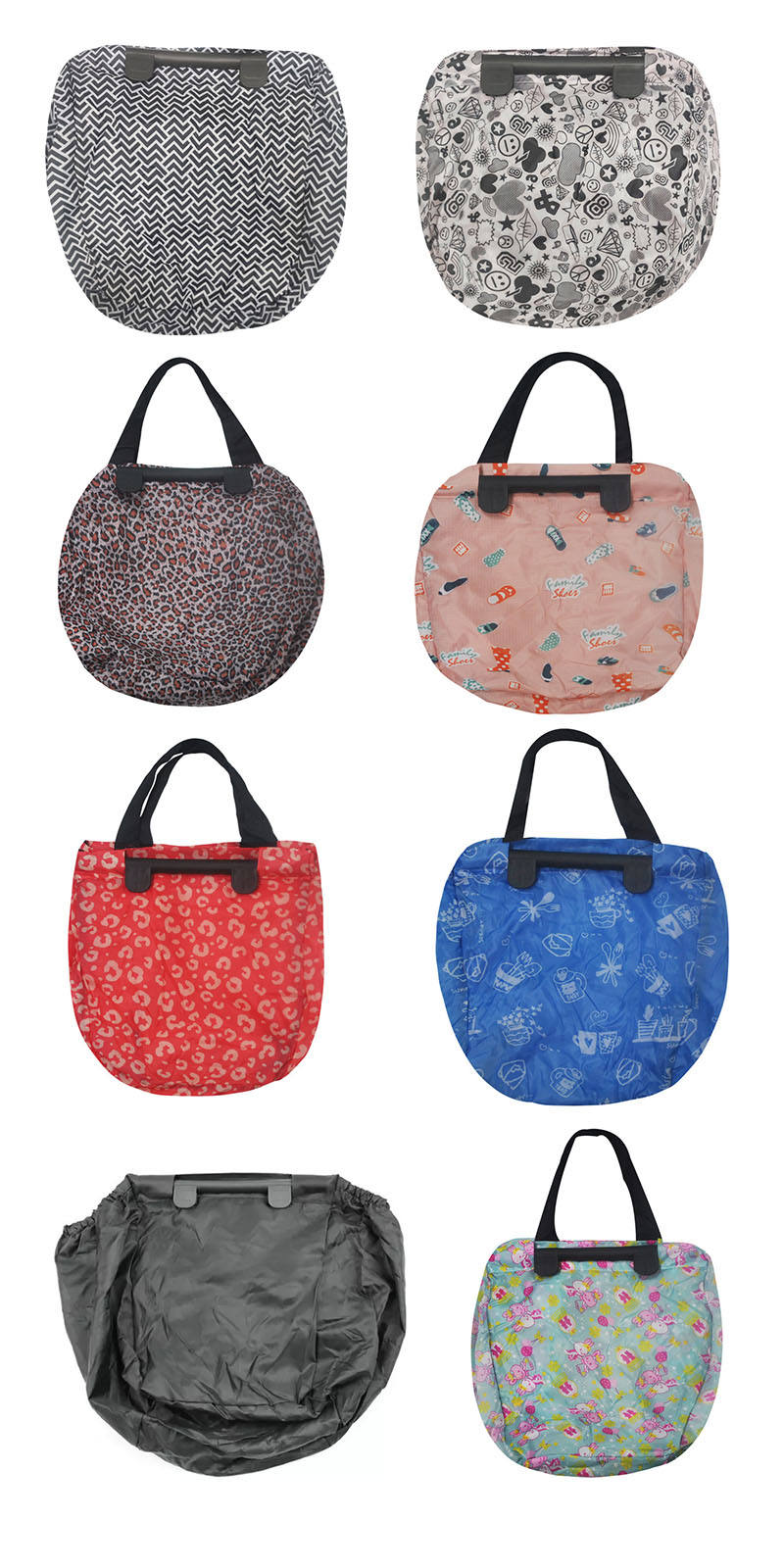 Personalized Reusable Shopping Cart Tote Bags with Logos Grocery Trolley Portable Oxford