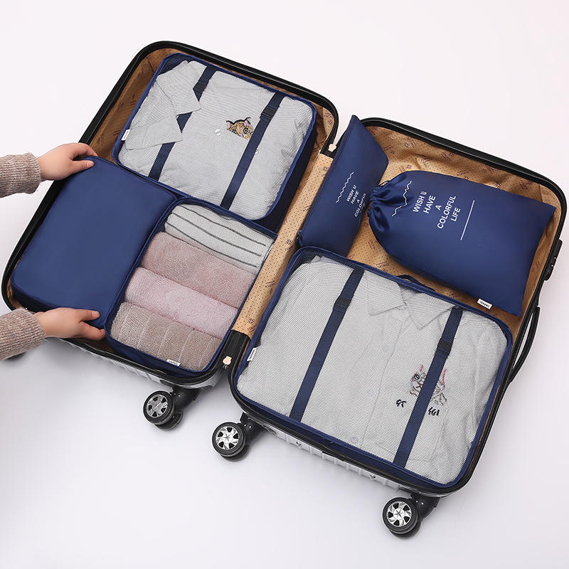 wholesale foldable packing cubes for travel 6pcs travel cubes set lightweight suitcase organizer