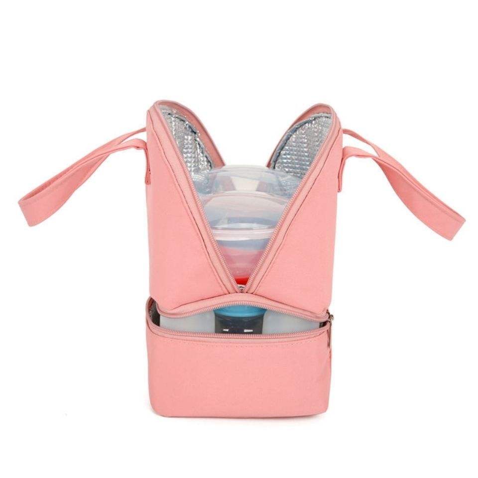 Breathable double layer easy carry ice cooler bag lunch double layer breast milk storage cooler bag for working mom