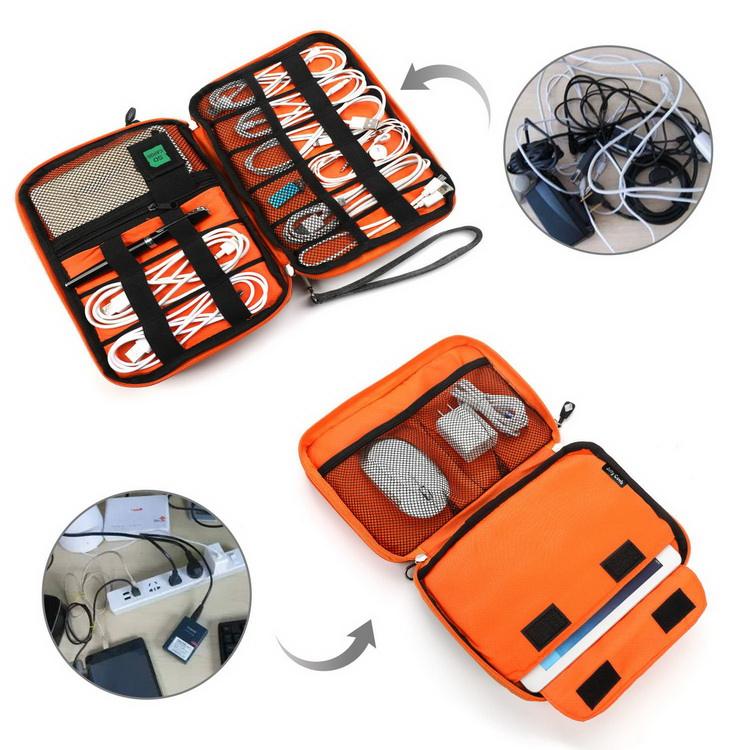 Electronic accessories cable organizer bag, waterproof travel cable storage bag