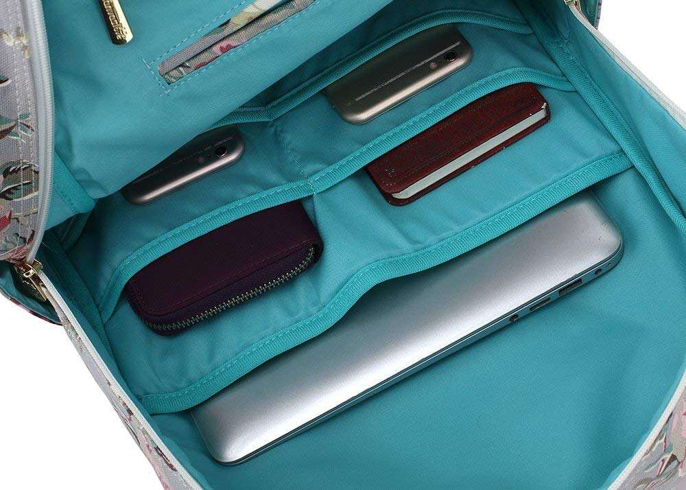 마사지 쿠션 스트랩과 USB 충전 포트가 있는 캔버스 방수 노트북 백팩 15인치