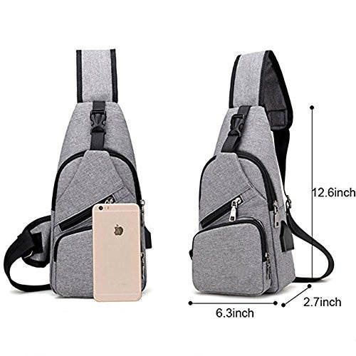 Outdoor Sports Chest Bag Sling Backpack Lightweight Shoulder Bag With Charging Port For Men Women