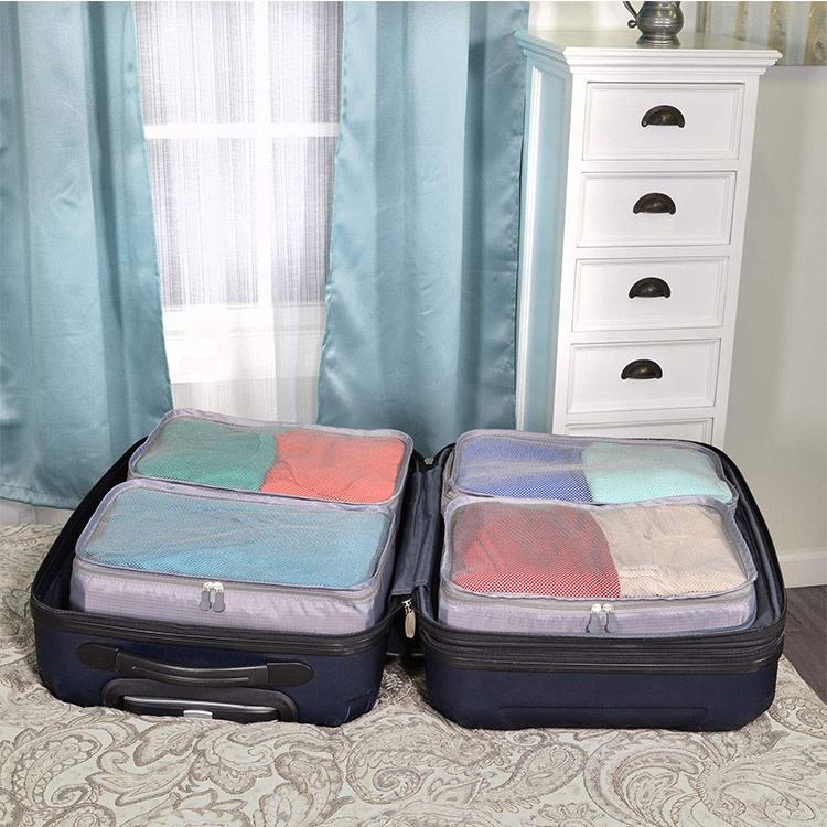 high quality 4 pack travel storage bag organizer clothes suitcase kit hiking luggage packing cubes for man