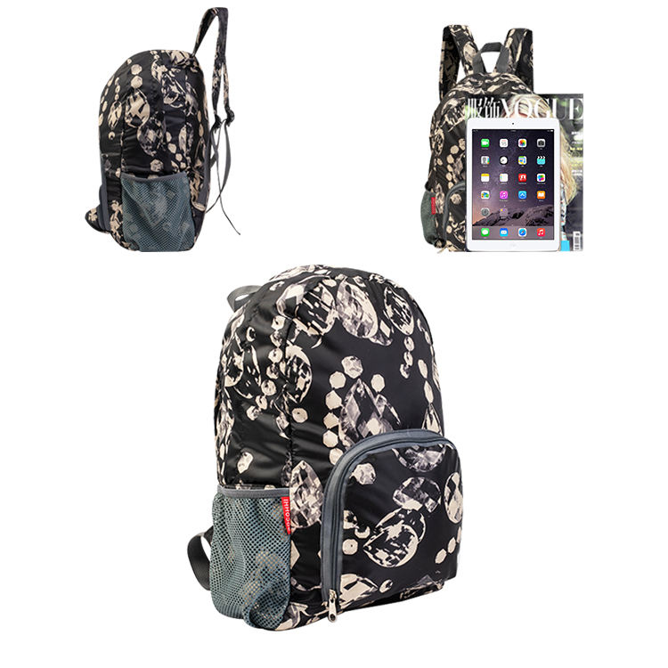 Multifunctional Custom Printed RPET Eco-friendly Foldable Ladies Travel Backpack