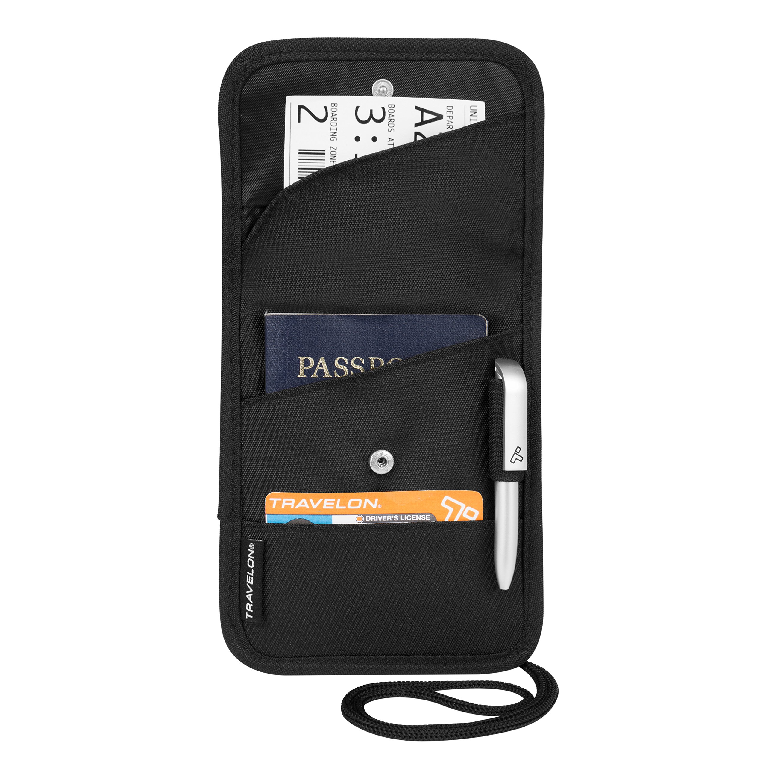 Folding Id And Boarding Pass Holder Black