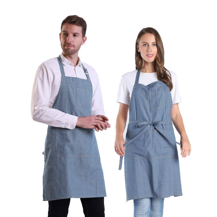 100 % Baumwolle, verstellbare Denim-Jean-Barista-K&uuml;hlgarten-DIY-Custom-Sch&uuml;rze f&uuml;r M&auml;nner und Frauen