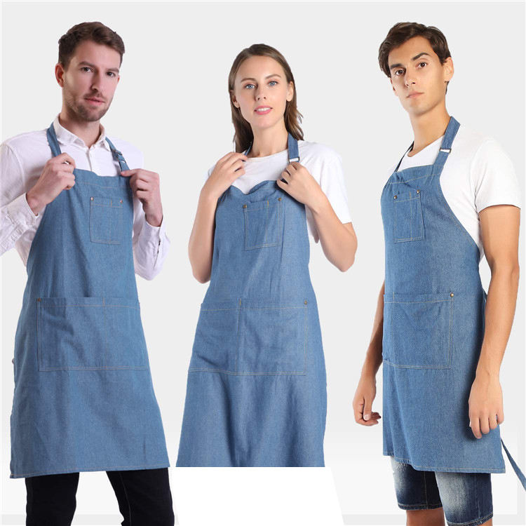100 % Baumwolle, verstellbare Denim-Jean-Barista-K&uuml;hlgarten-DIY-Custom-Sch&uuml;rze f&uuml;r M&auml;nner und Frauen