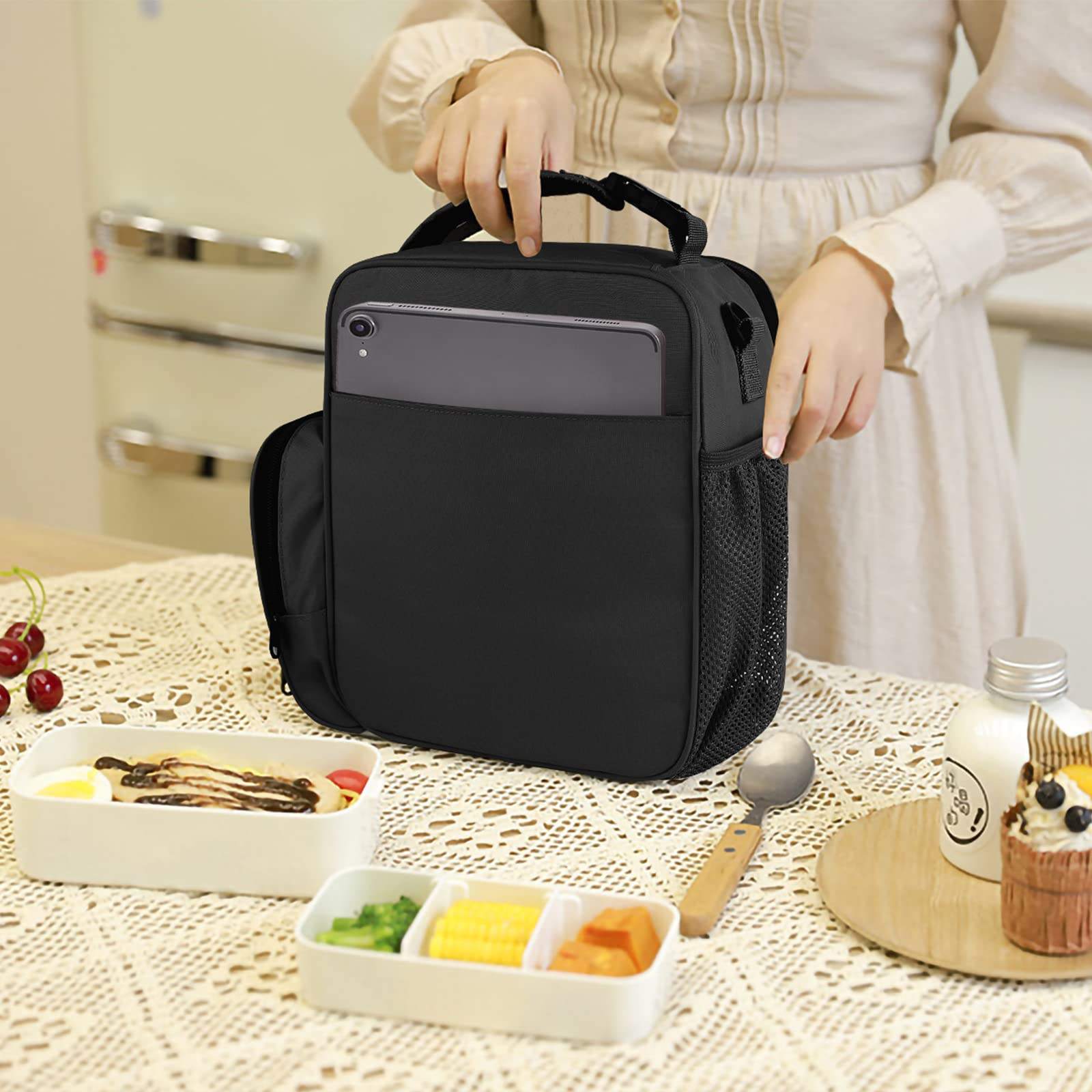 Custom Insulated Lunch Box Freezable Tote cooler bag Adult Lunch Organizer for Office Work Picnic Beach