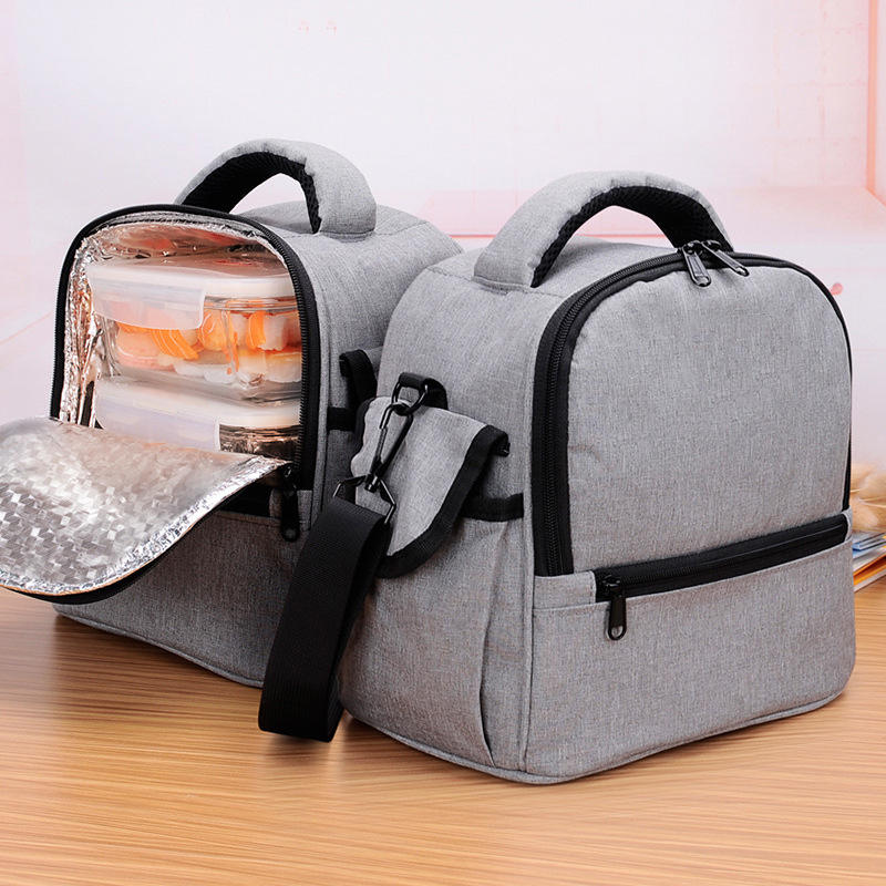 Aluminium Foil Thermal Ice Lunch Cooler Bag Insulated Carrier Bags Food Insulation backpack With Handle For Men