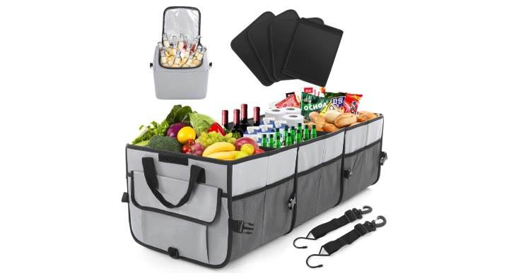 Amazon Hot Deals Multifunctional Portable Large Capacity Storage Car Trunk Organizer Foldable with Cooler Bag