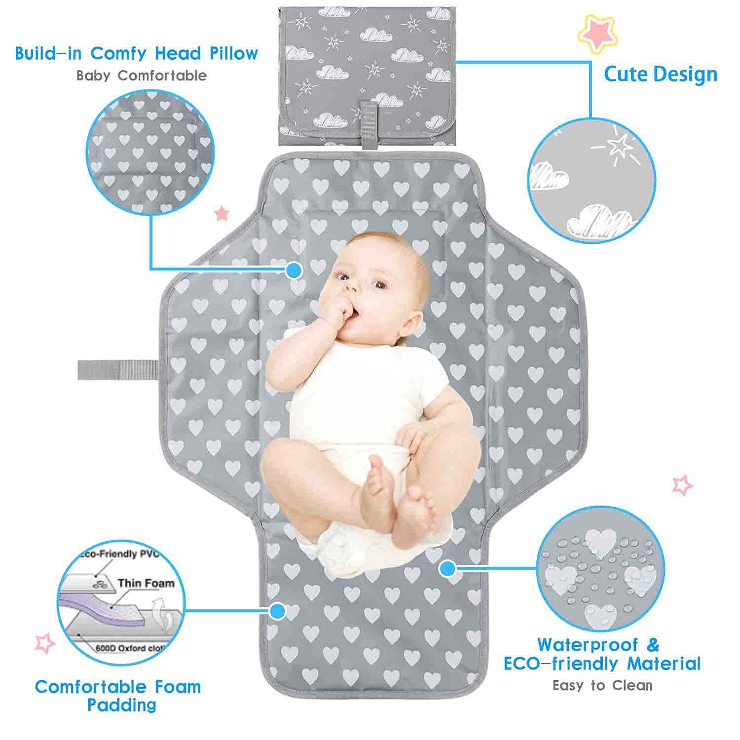 Luxury Soft Reusable Table Foldable Travel Portable Baby Mat Waterproof Changing Pad Cover